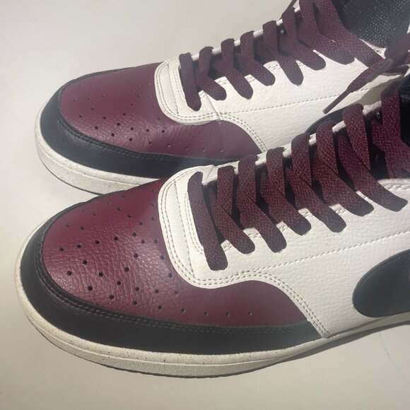 Nike Court Vision Mid Maroon/Black/White - Picture 2 of 4